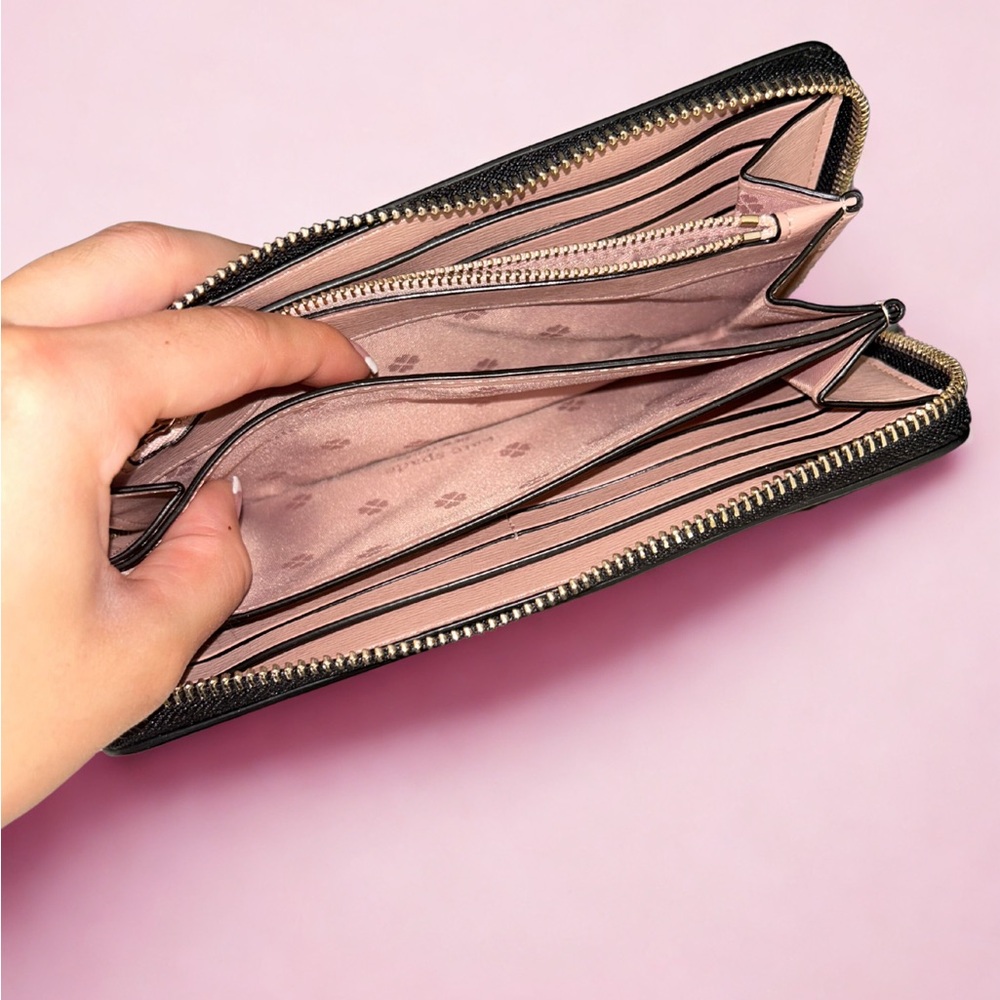 NWT Kate Spade New York | Black Zip-Around Wallet - Picture 11 of 14
